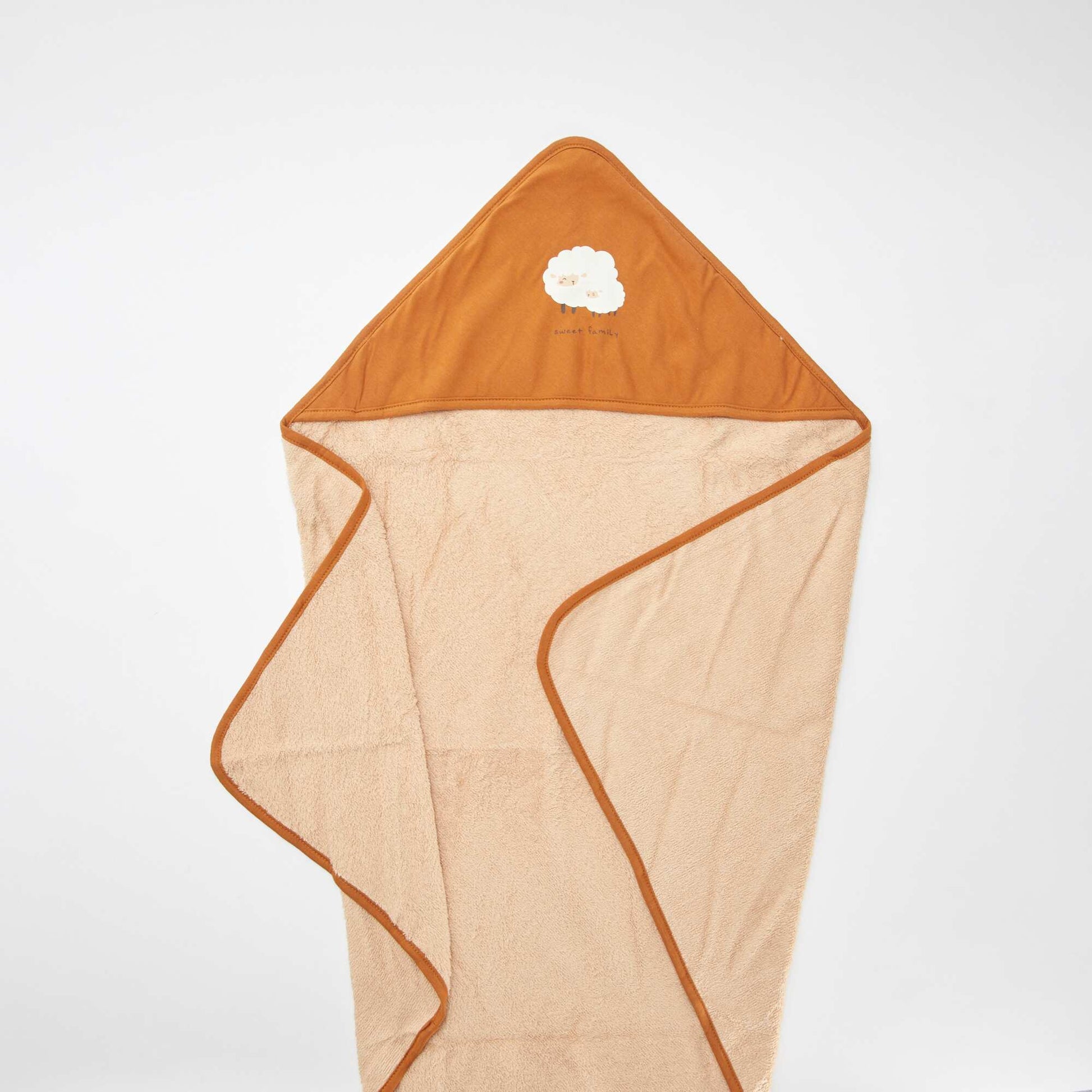 Cape de bain en éponge imprimée - 75 x 75 cm ORANGE