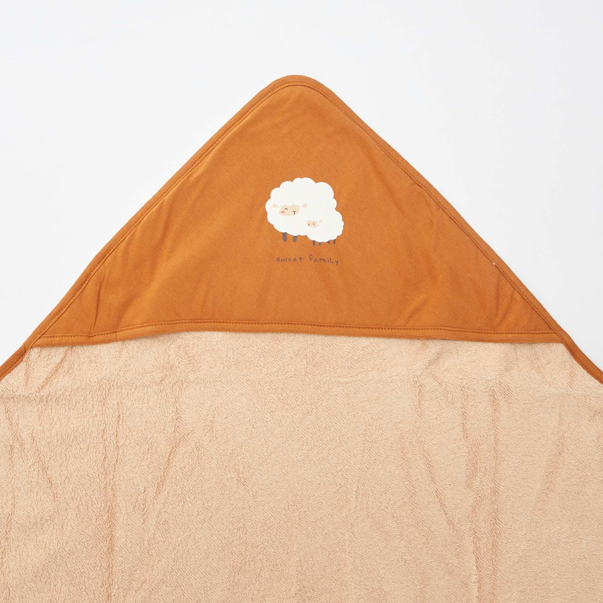 Cape de bain en éponge imprimée - 75 x 75 cm ORANGE