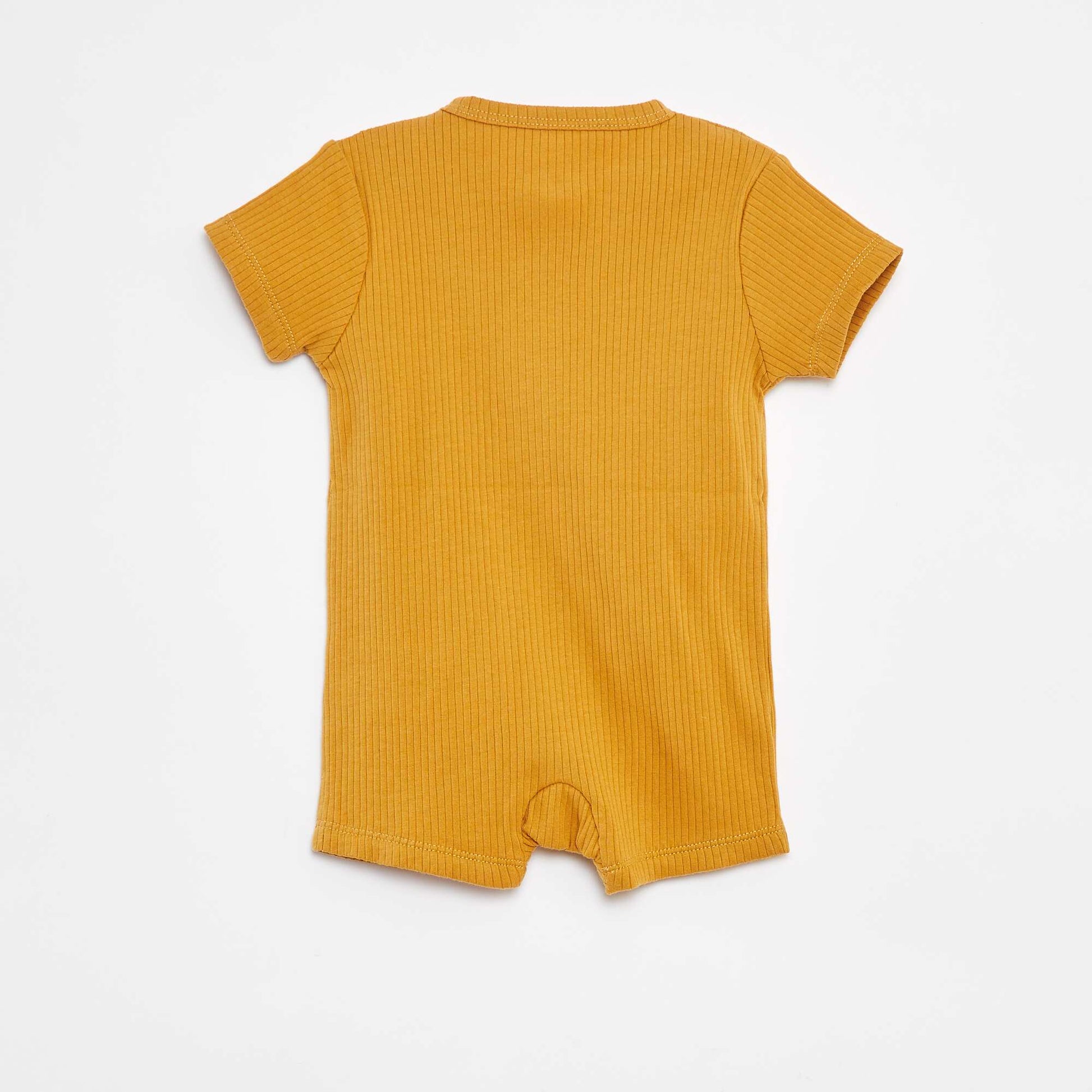 Pyjama dors-bien léger zippé à manches courtes JAUNE
