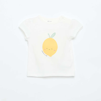 T-shirt imprimé manches courtes BLANC