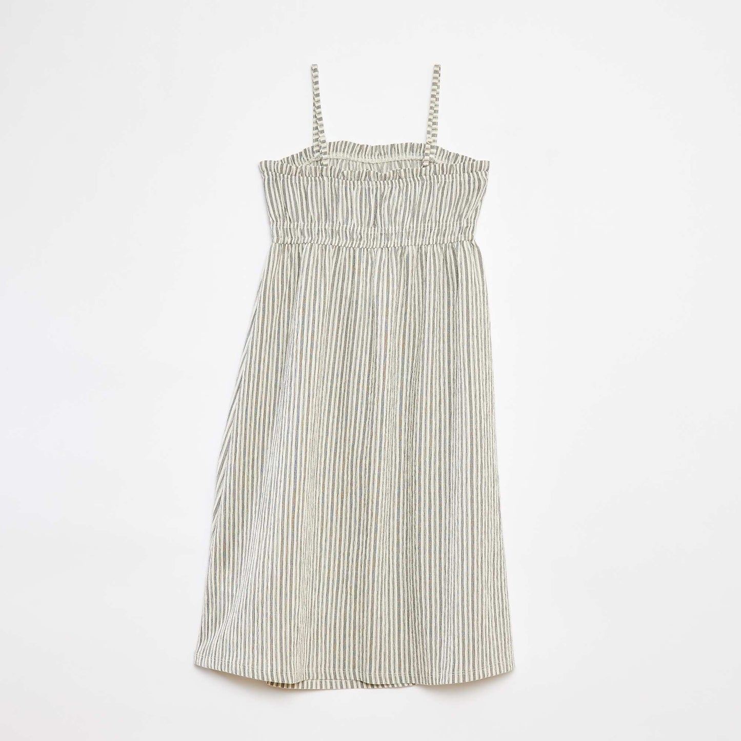 Robe longue et rayée à bretelles BLANC
