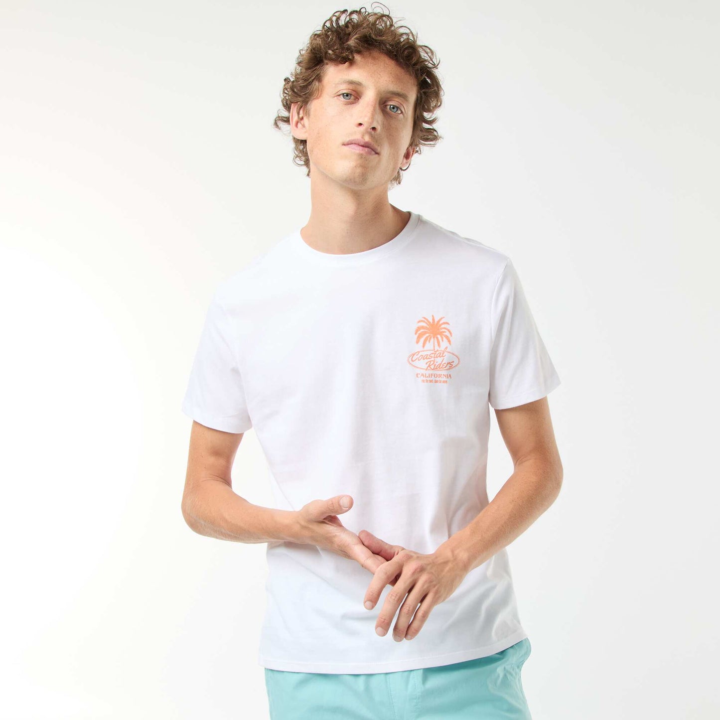Tee-shirt manches courtes imprimé BLANC
