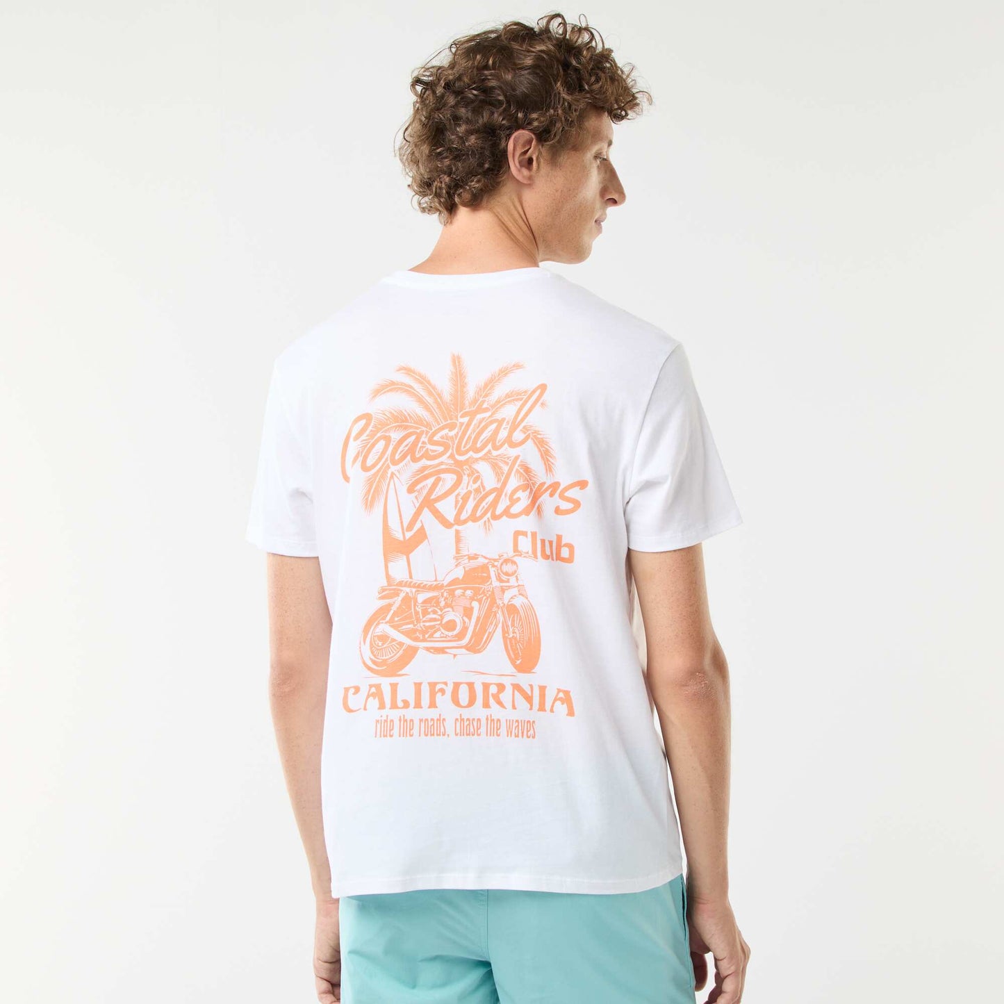 Tee-shirt manches courtes imprimé BLANC