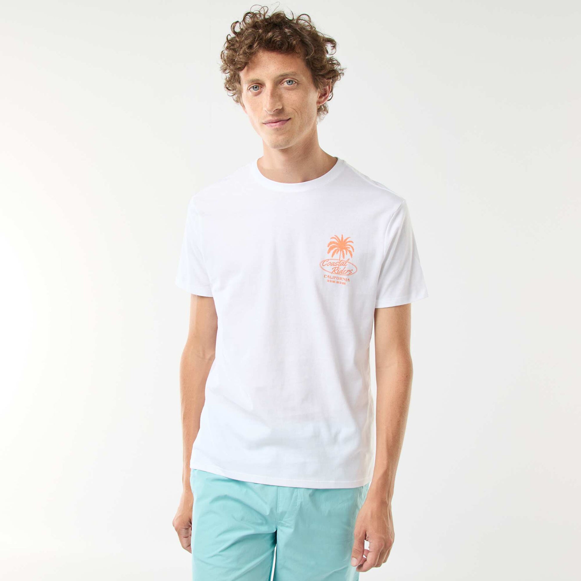 Tee-shirt manches courtes imprimé BLANC