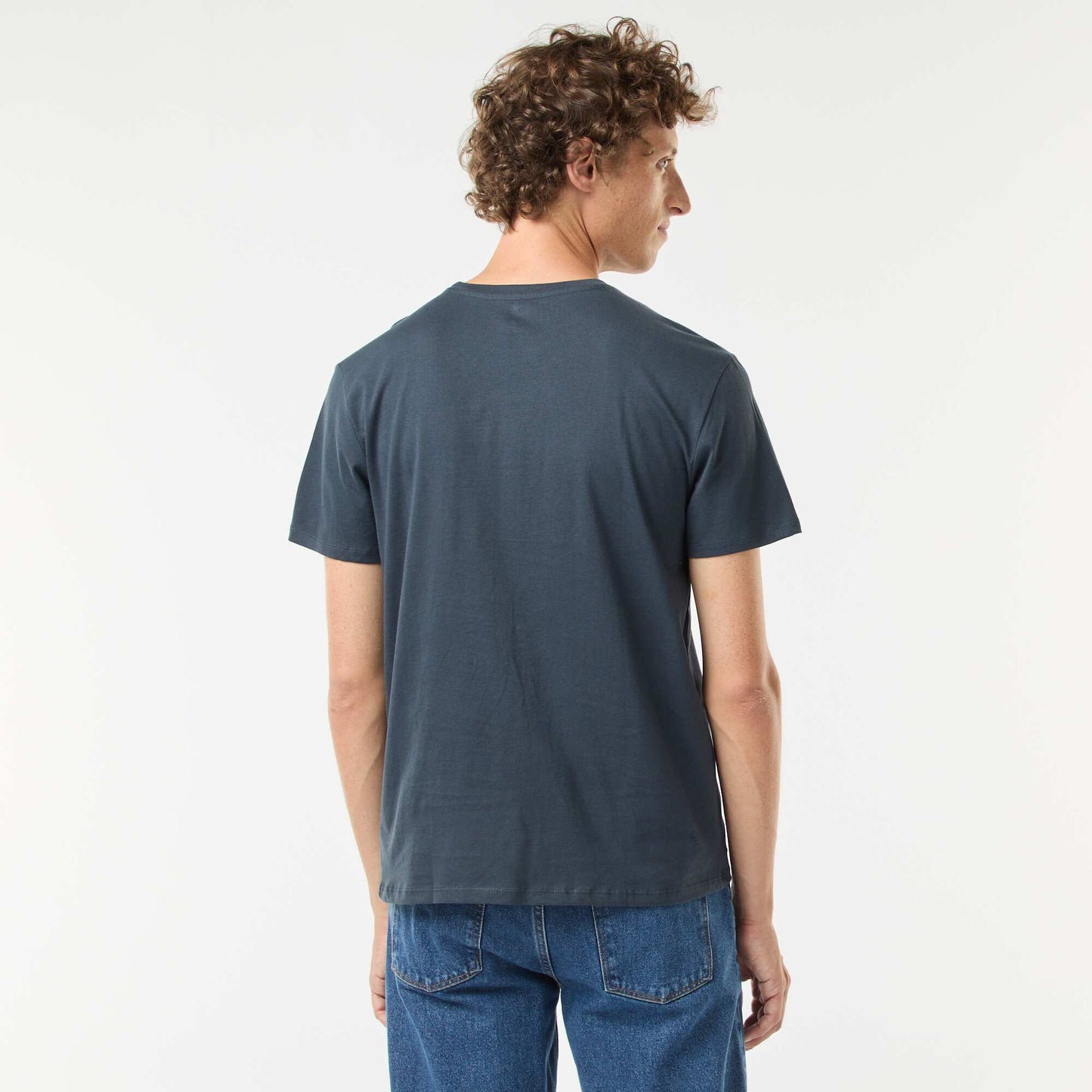 Tee-shirt manches courtes imprimé BLEU