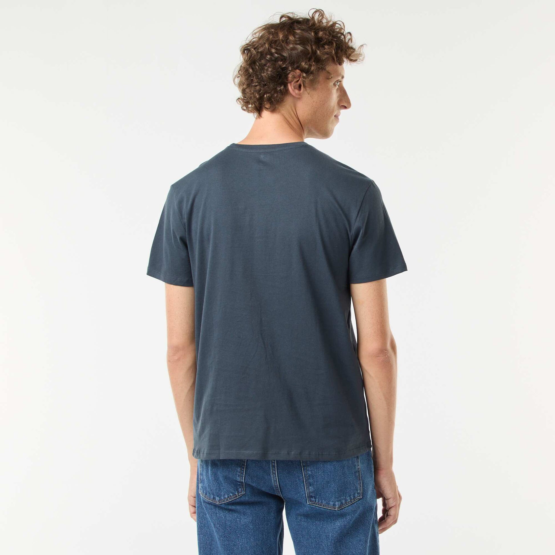 Tee-shirt manches courtes imprimé BLEU