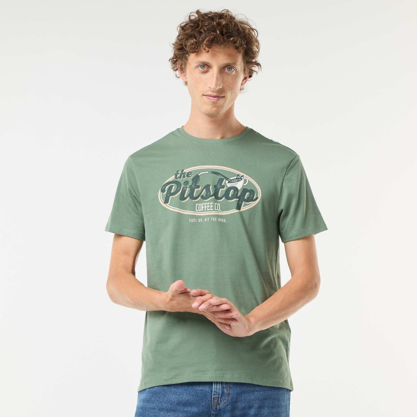 Tee-shirt manches courtes imprimé VERT