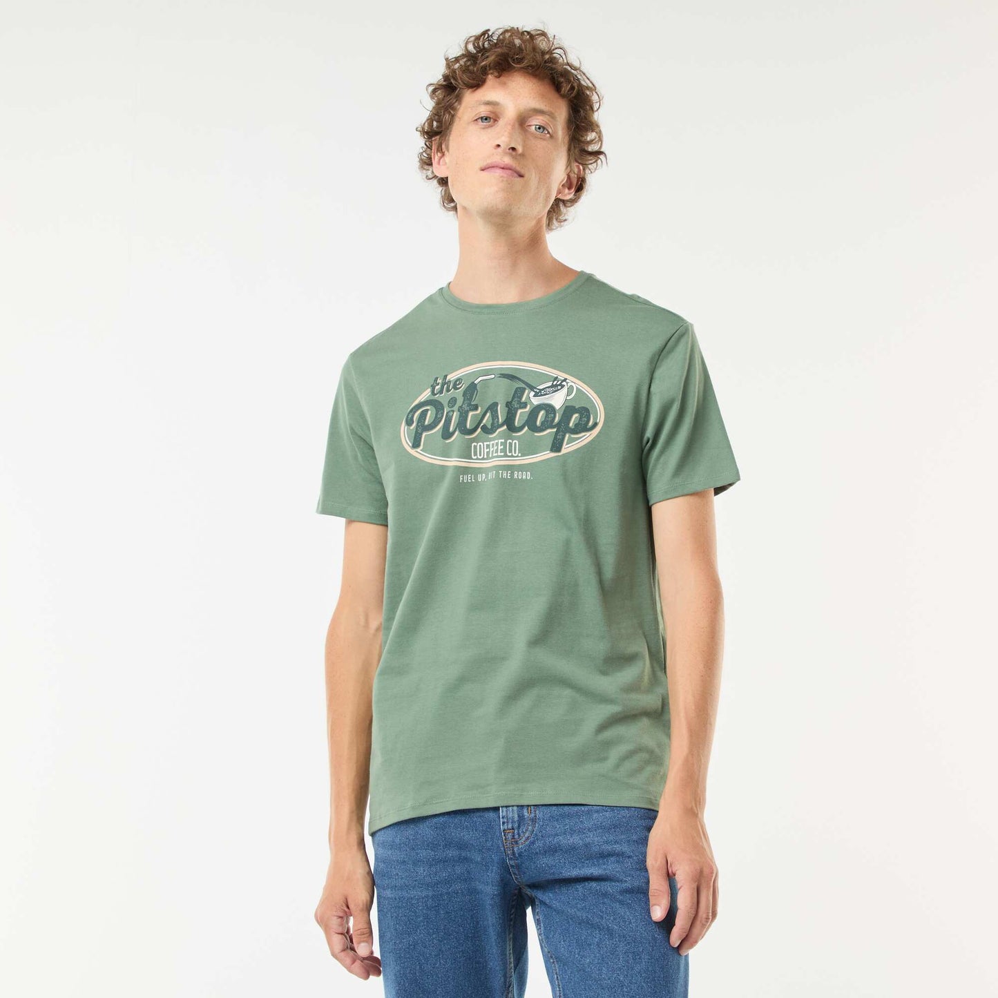 Tee-shirt manches courtes imprimé VERT