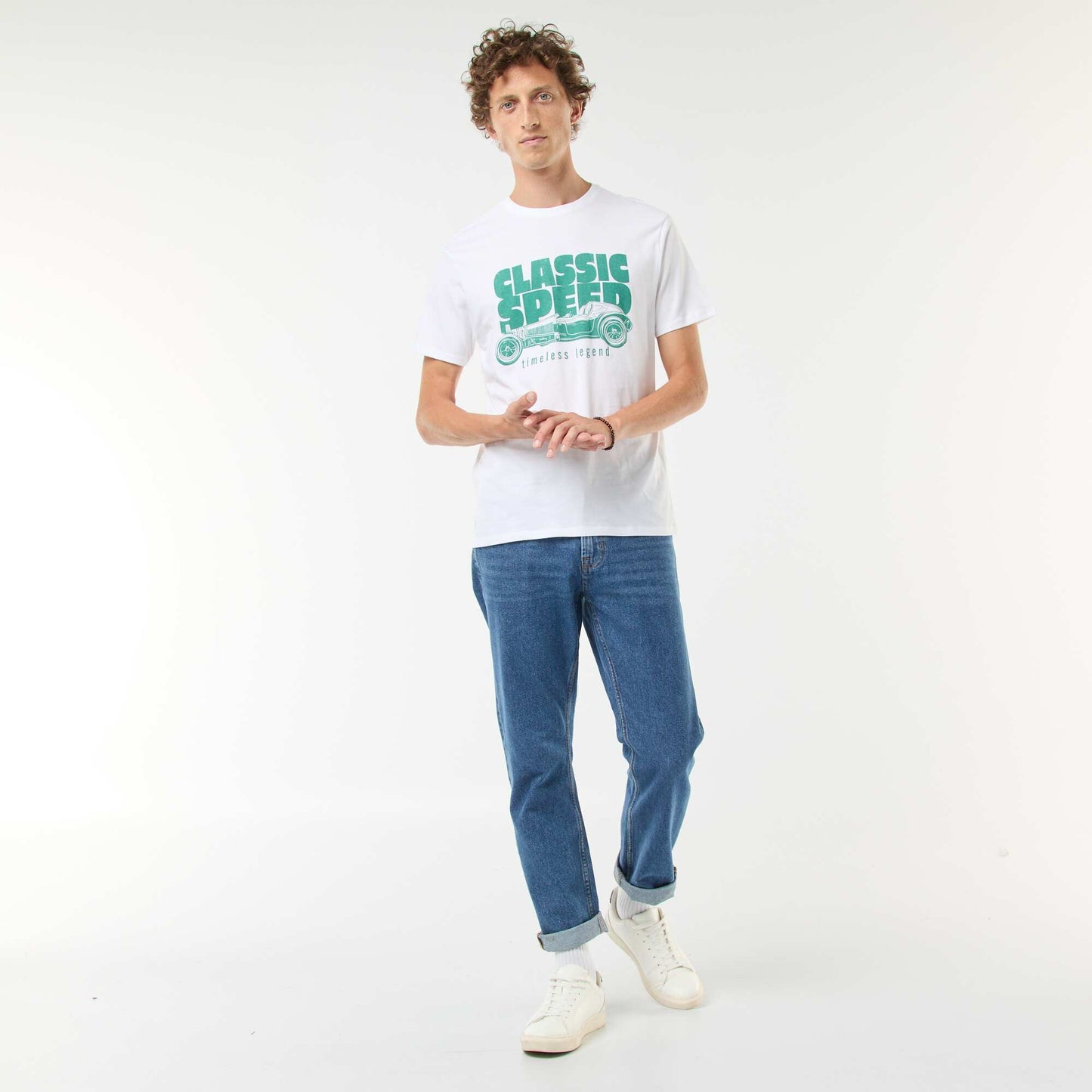 Tee-shirt manches courtes imprimé BLANC