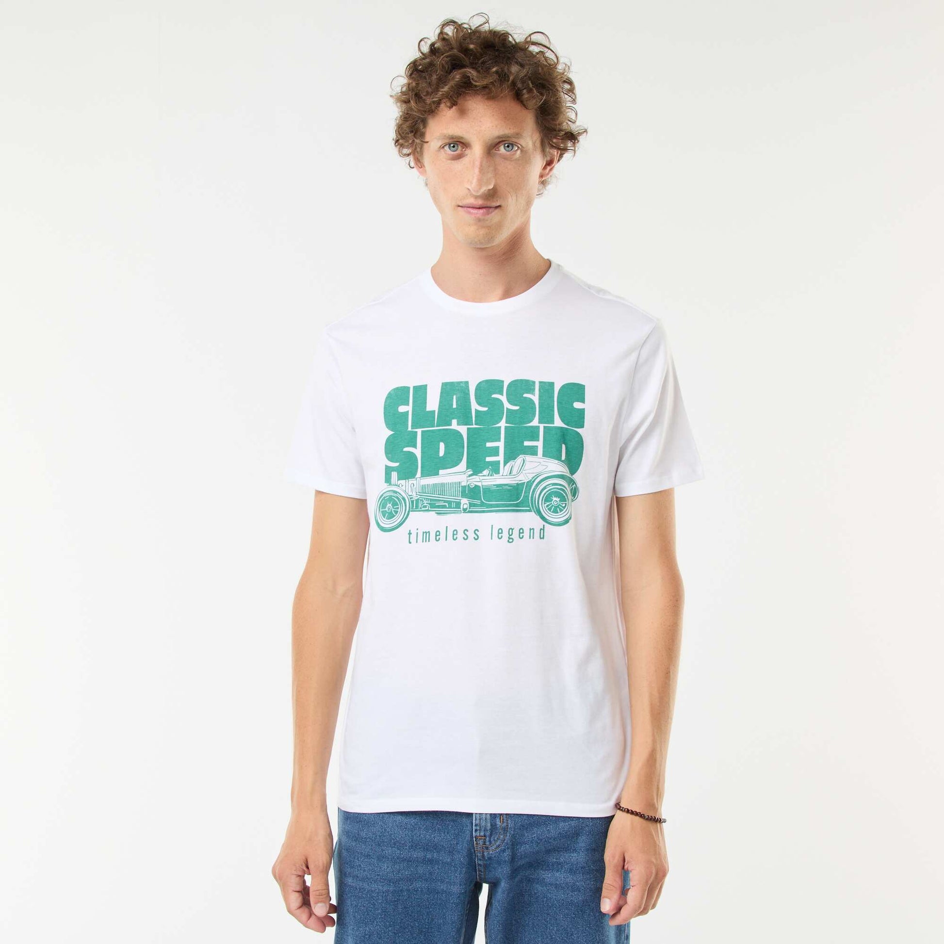 Tee-shirt manches courtes imprimé BLANC