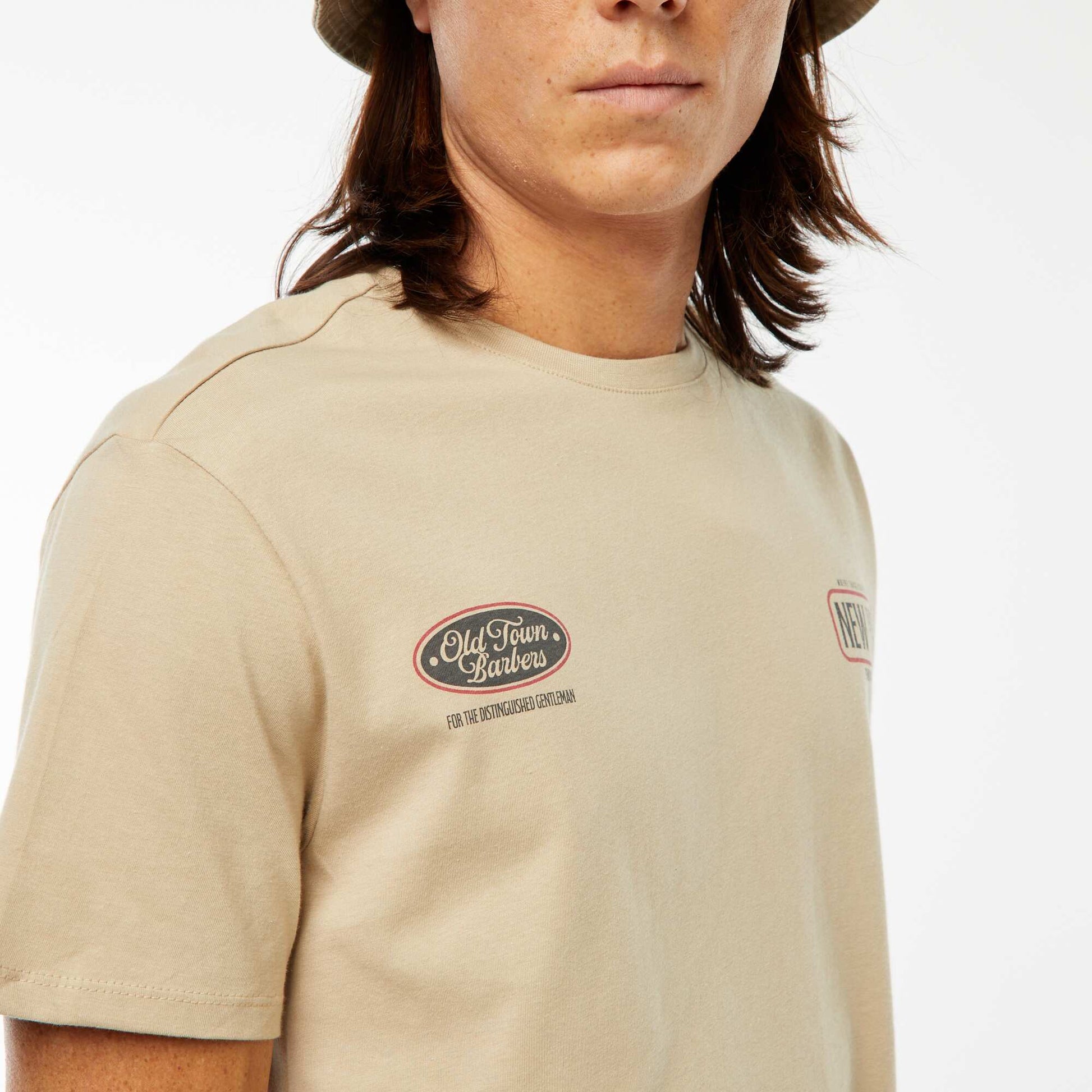 Tee-shirt manches courtes imprimé BEIGE
