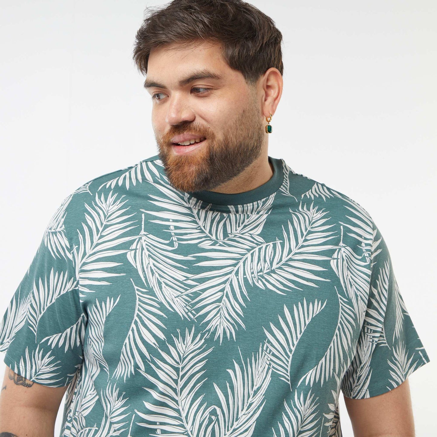 T-shirt manches courtes à motif VERT