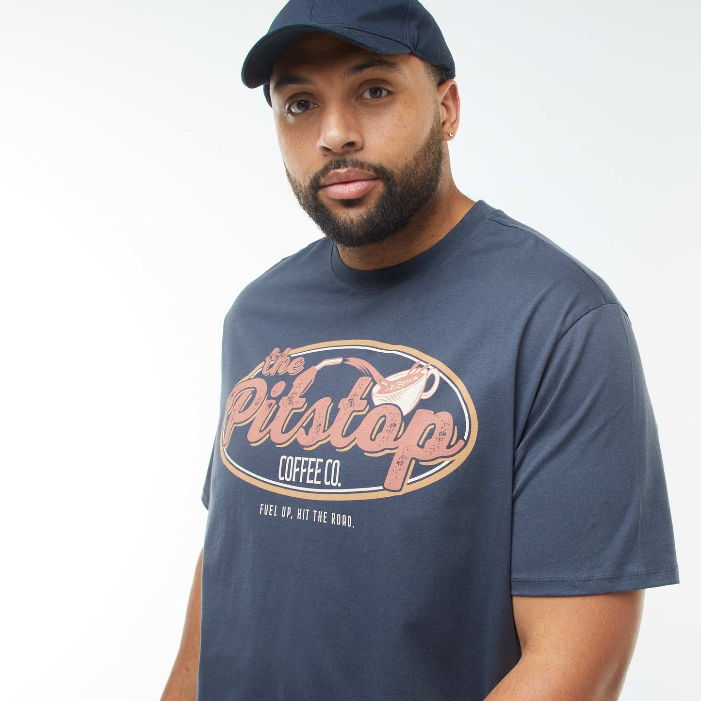 T-shirt manches courtes à motif BLEU