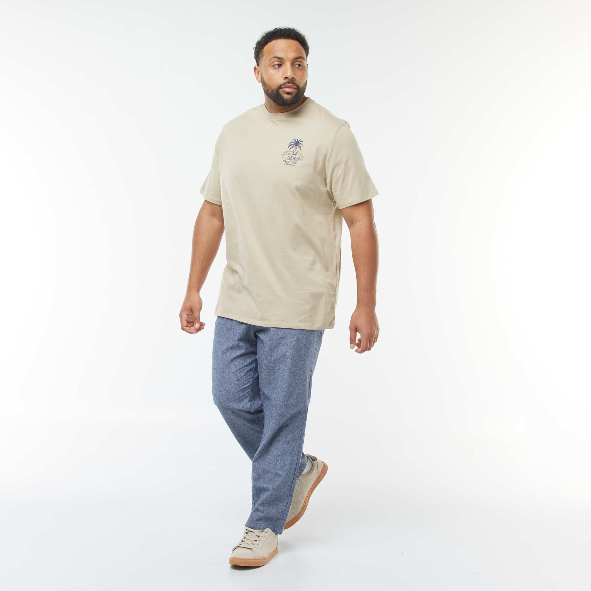 T-shirt manches courtes à motif BEIGE