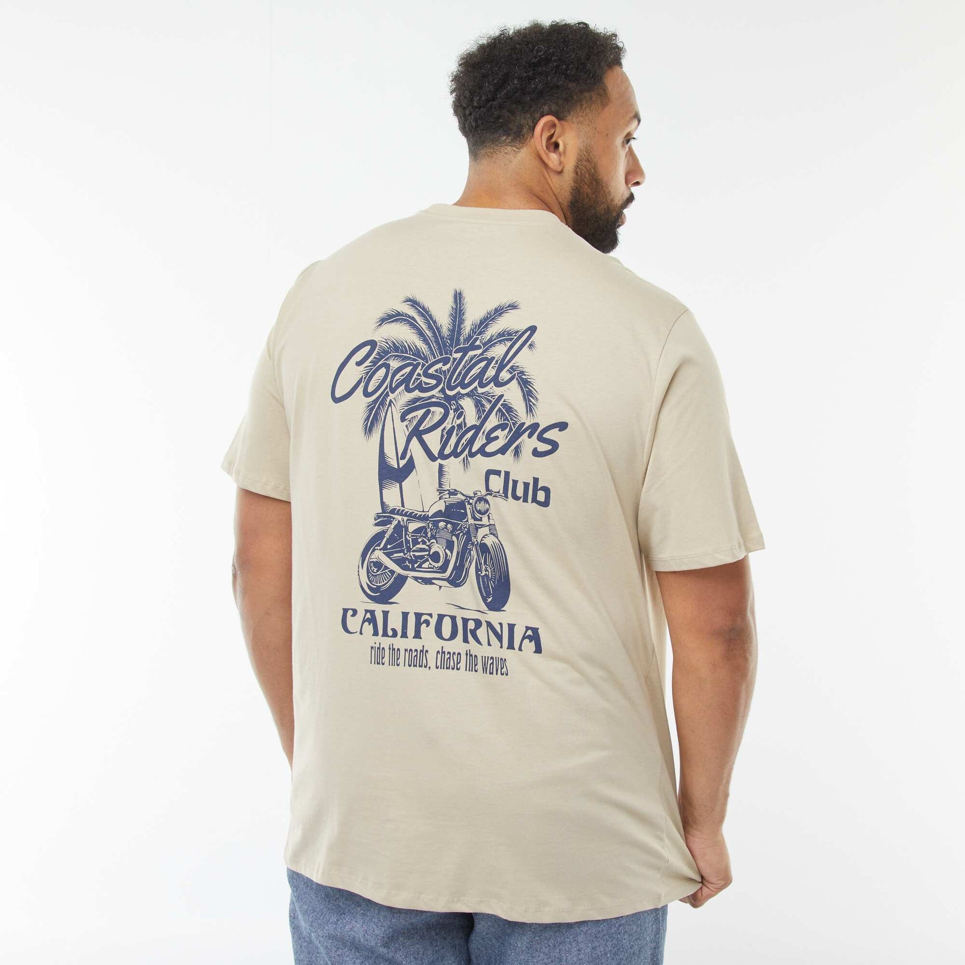 T-shirt manches courtes à motif BEIGE