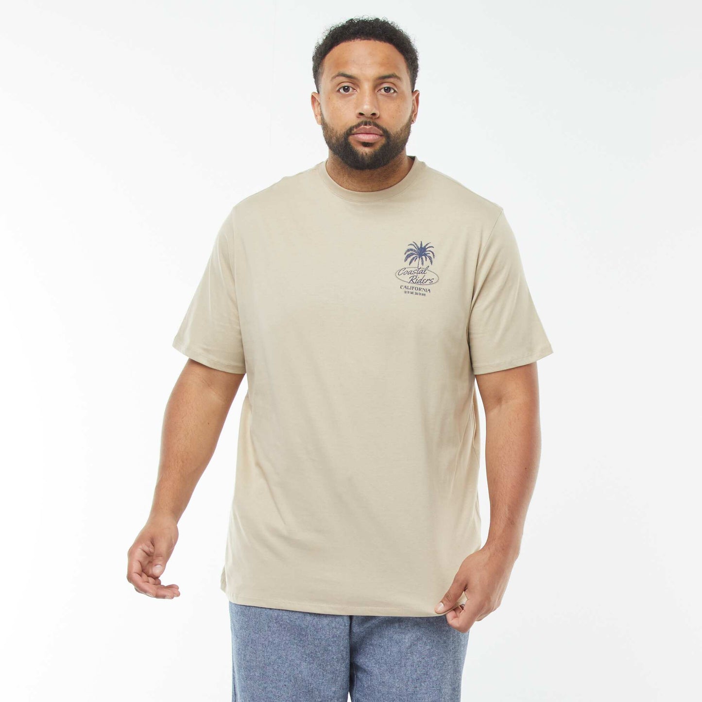 T-shirt manches courtes à motif BEIGE