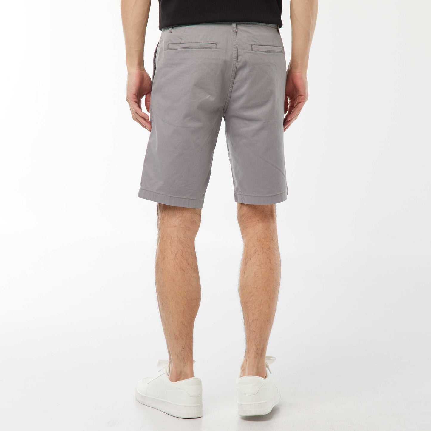 Bermuda chino en twill uni GRIS
