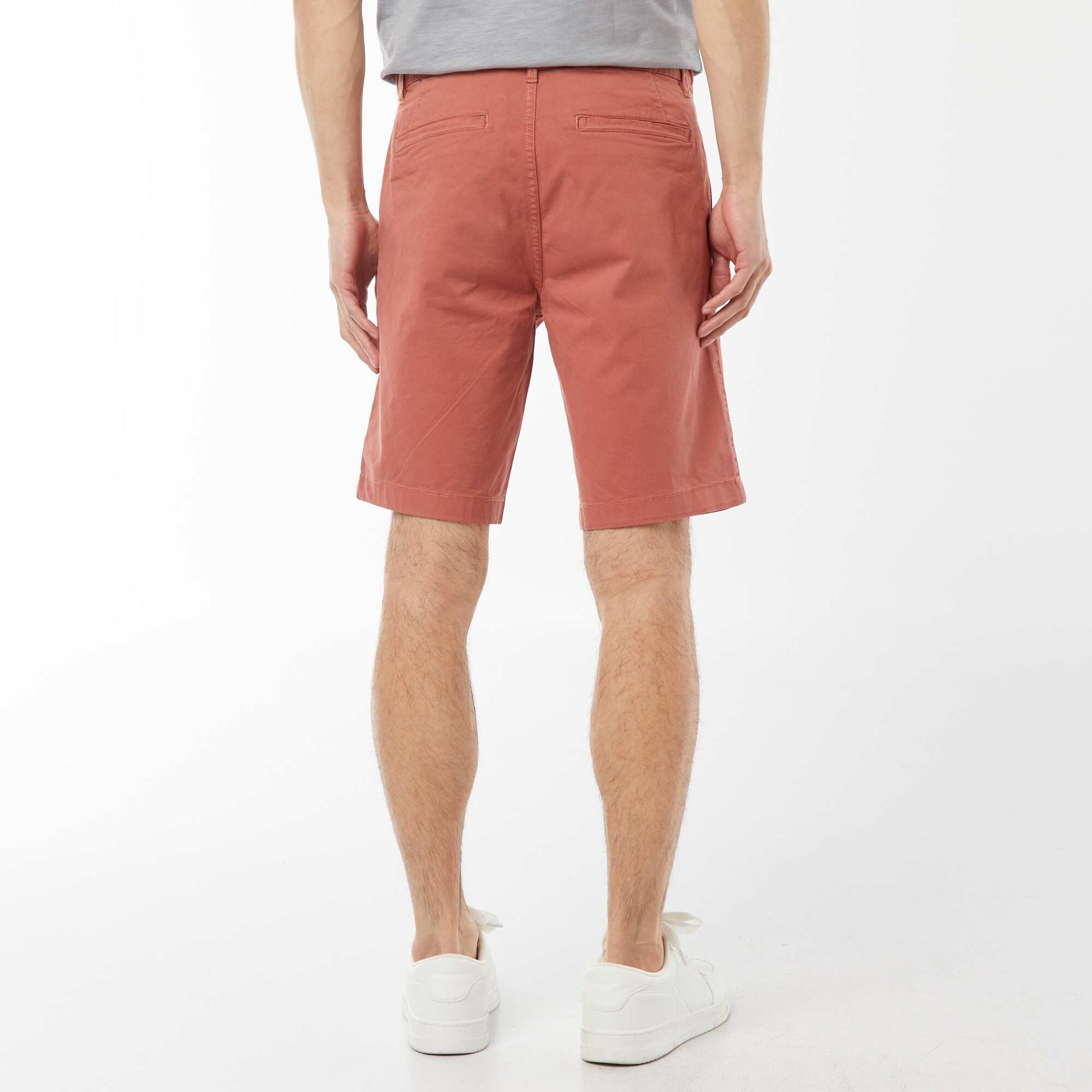 Bermuda chino en twill uni ROSE