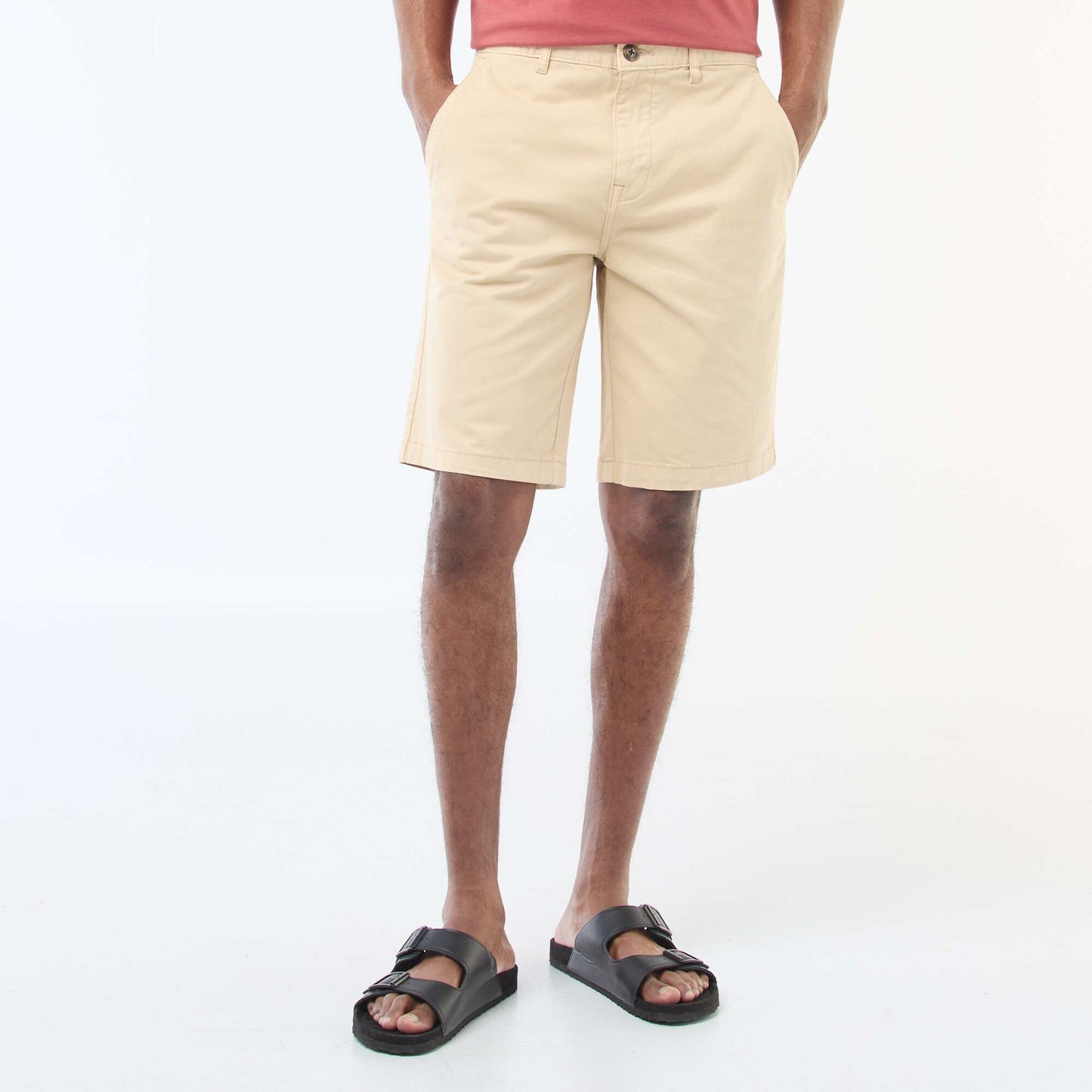 Bermuda chino en twill uni BLANC