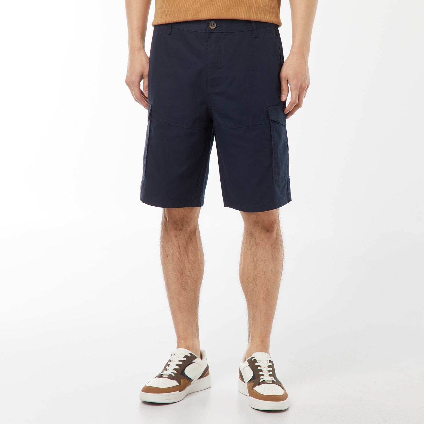 Bermuda chino en twill uni multipoches BLEU