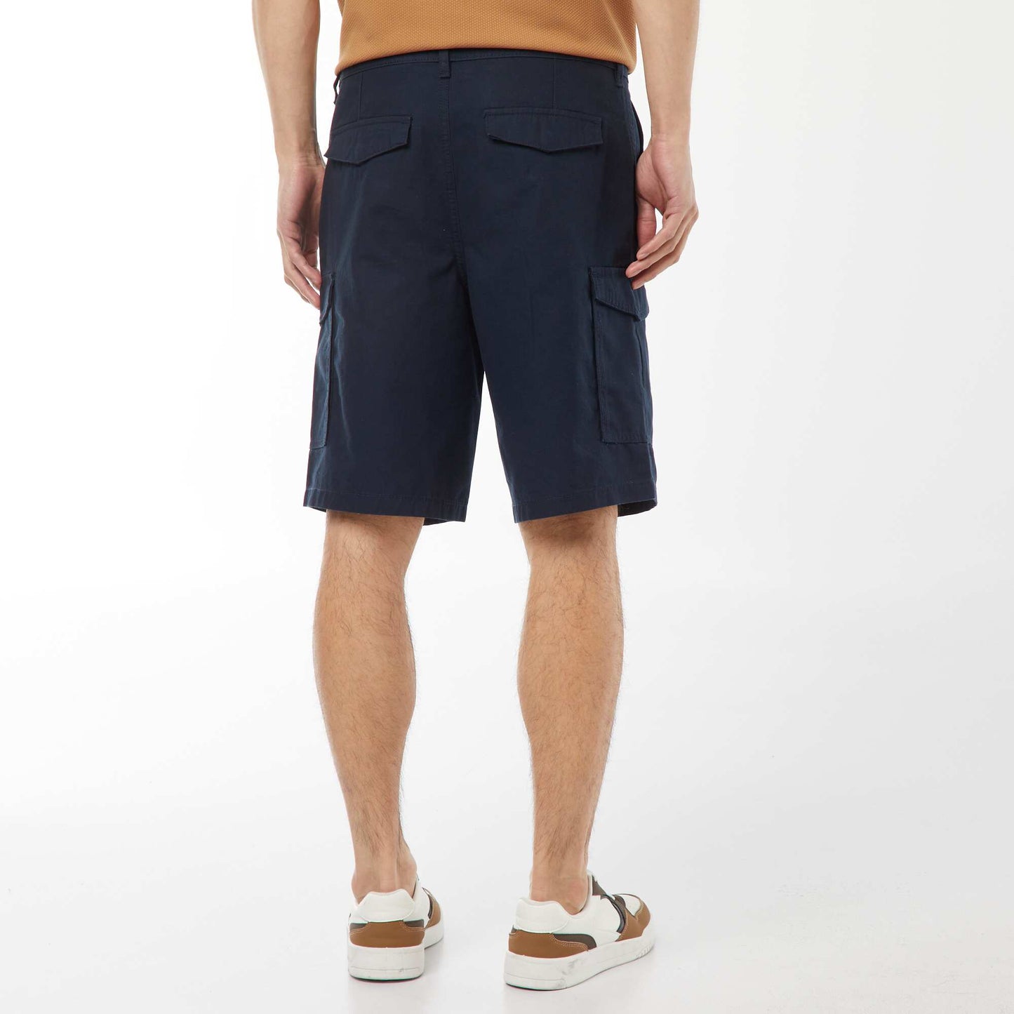 Bermuda chino en twill uni multipoches BLEU