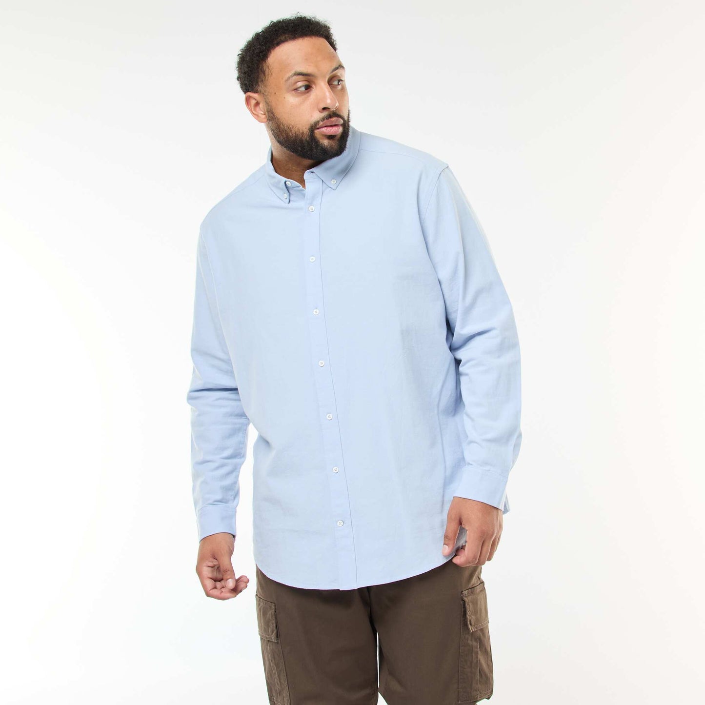 Chemise oxford droite unie BLEU