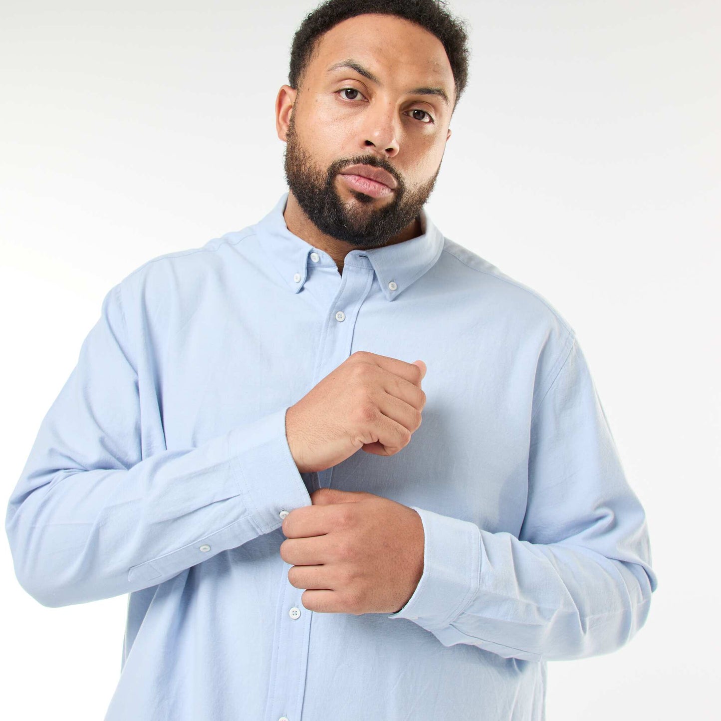 Chemise oxford droite unie BLEU