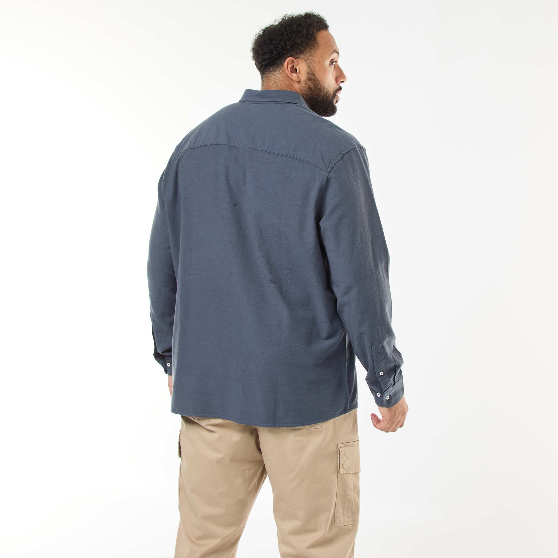Chemise oxford droite unie BLEU