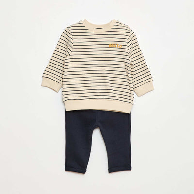 Ensemble 2 pièces sweat + pantalon BLANC