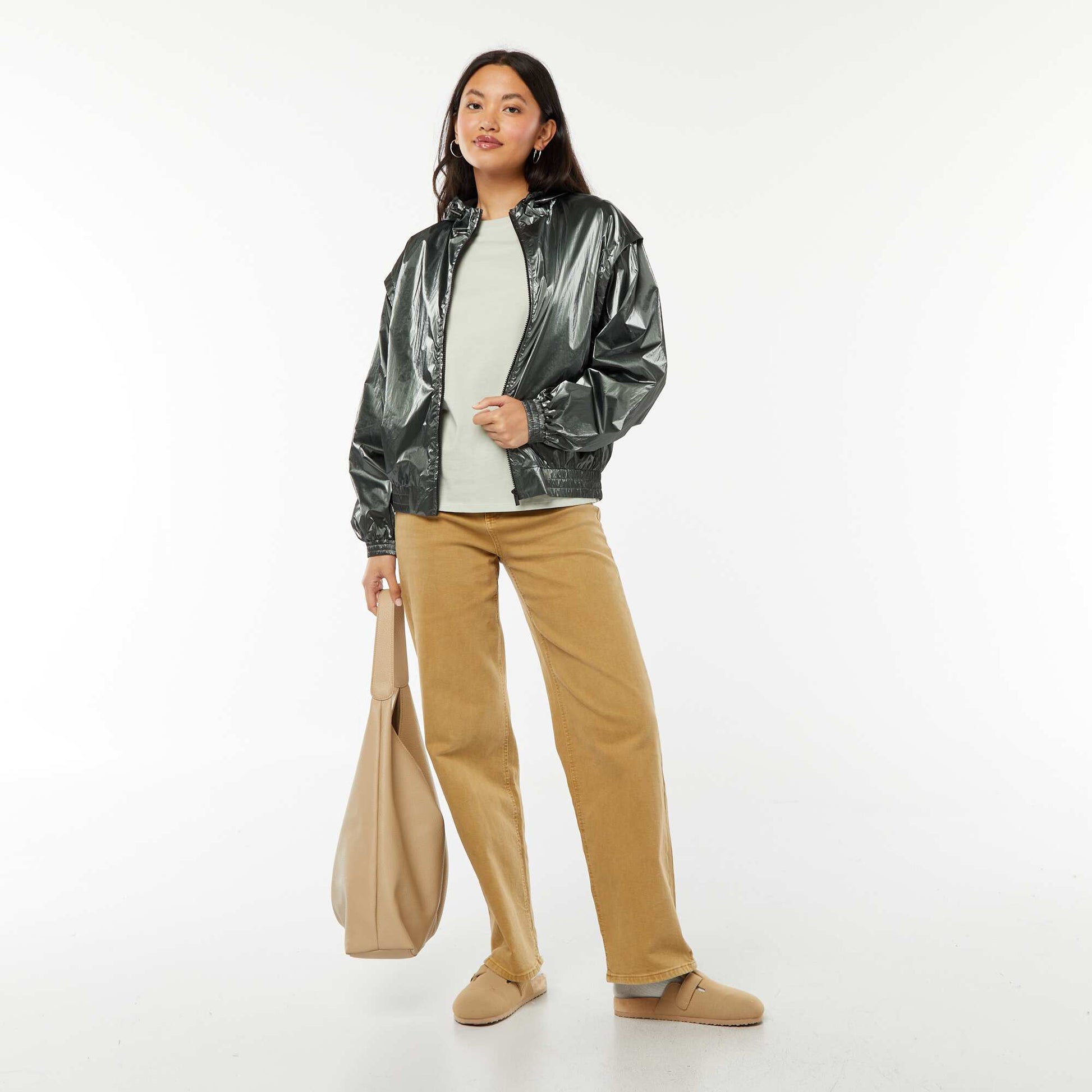 Blouson coupe-vent métallisé VERT