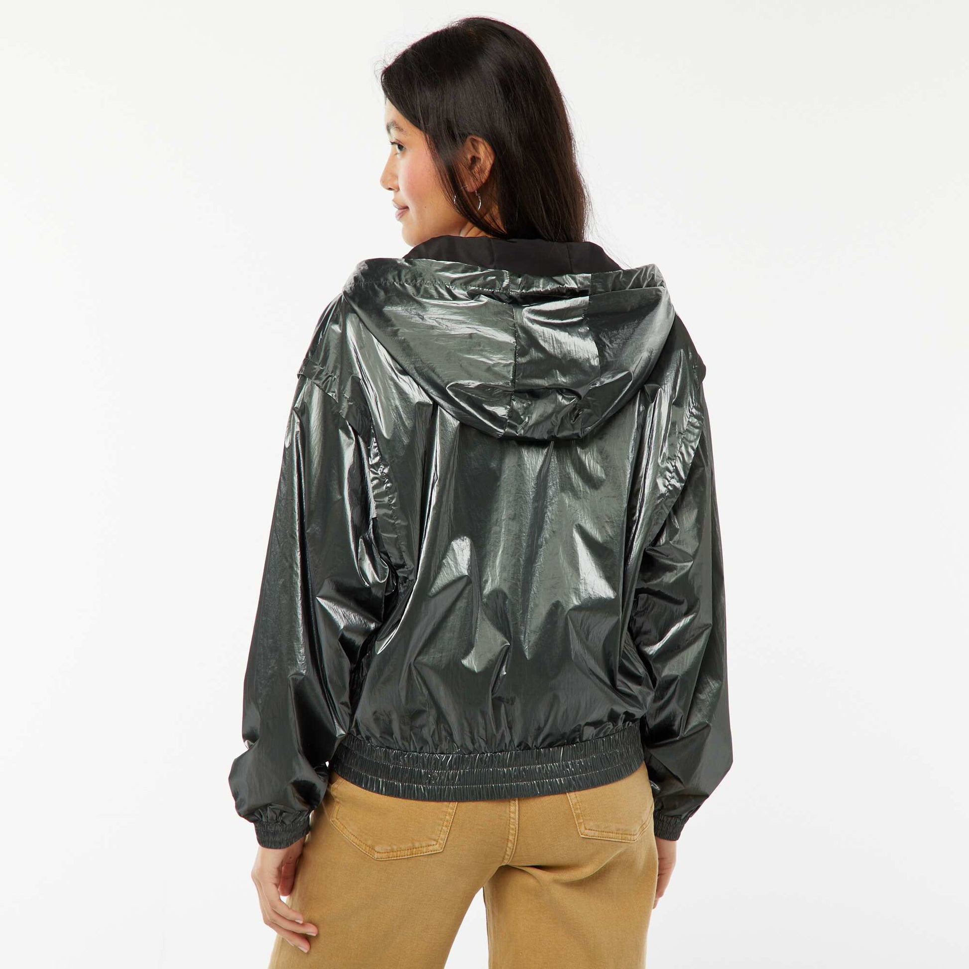 Blouson coupe-vent métallisé VERT
