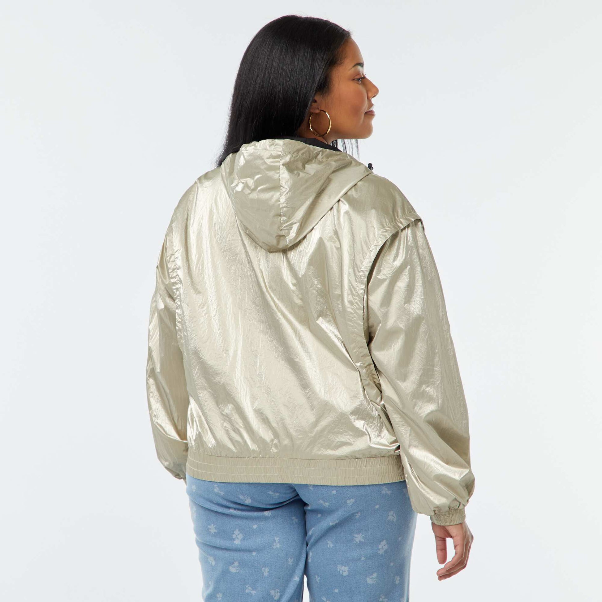 Blouson doré à capuche JAUNE