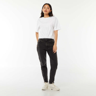 Jean coupe mom - L30 NOIR