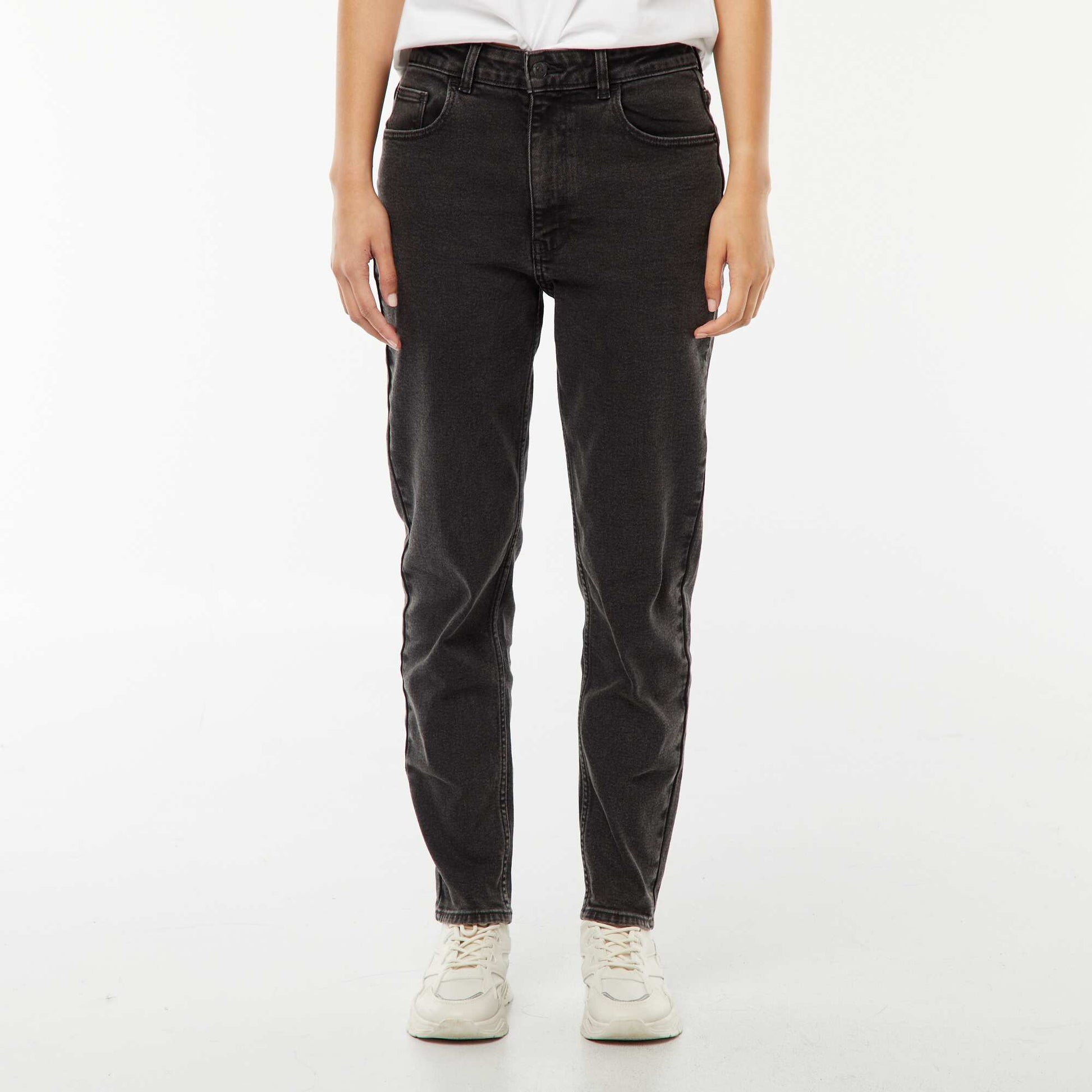 Jean coupe mom - L30 NOIR