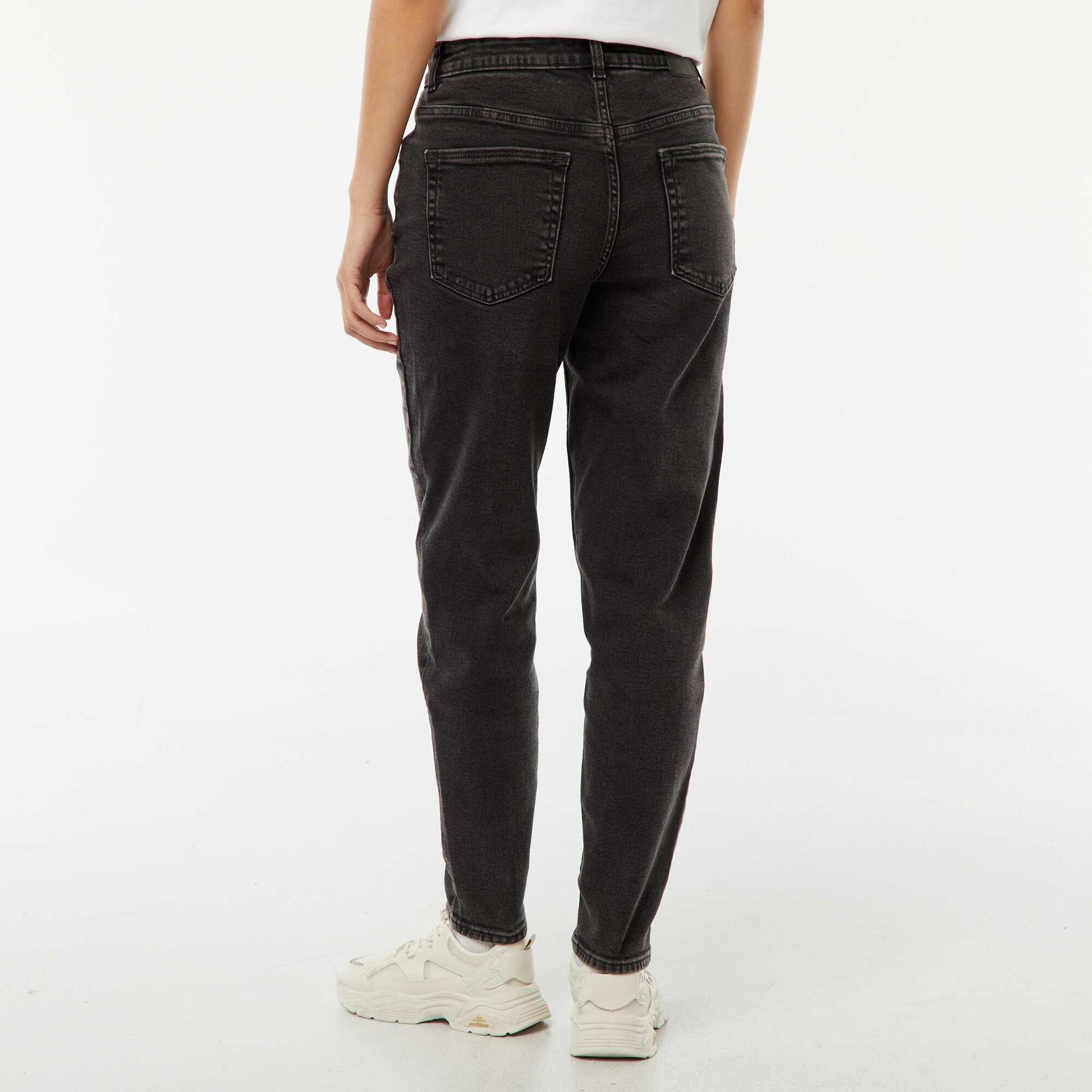 Jean coupe mom - L30 NOIR