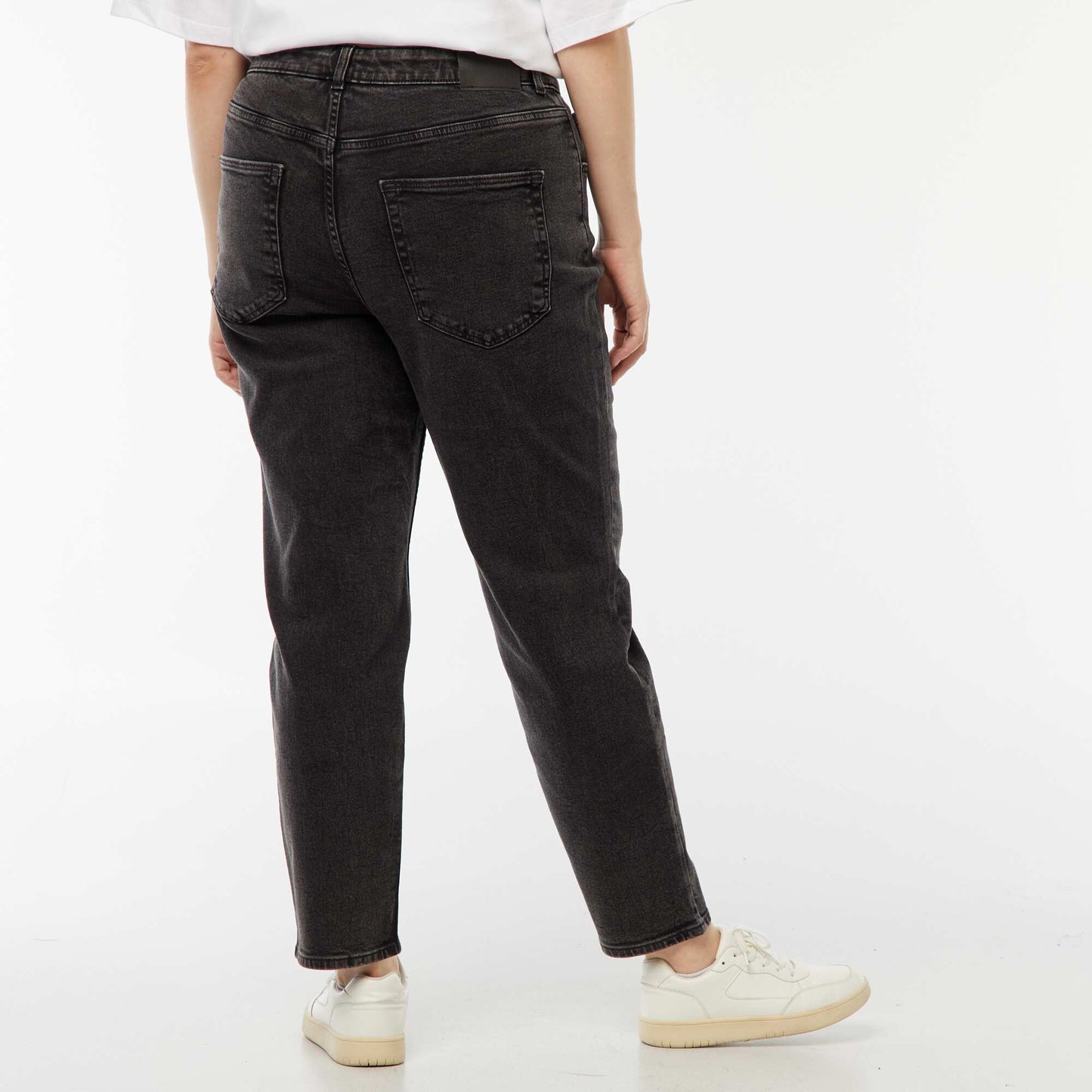 Jean mom taille haute - L30 NOIR