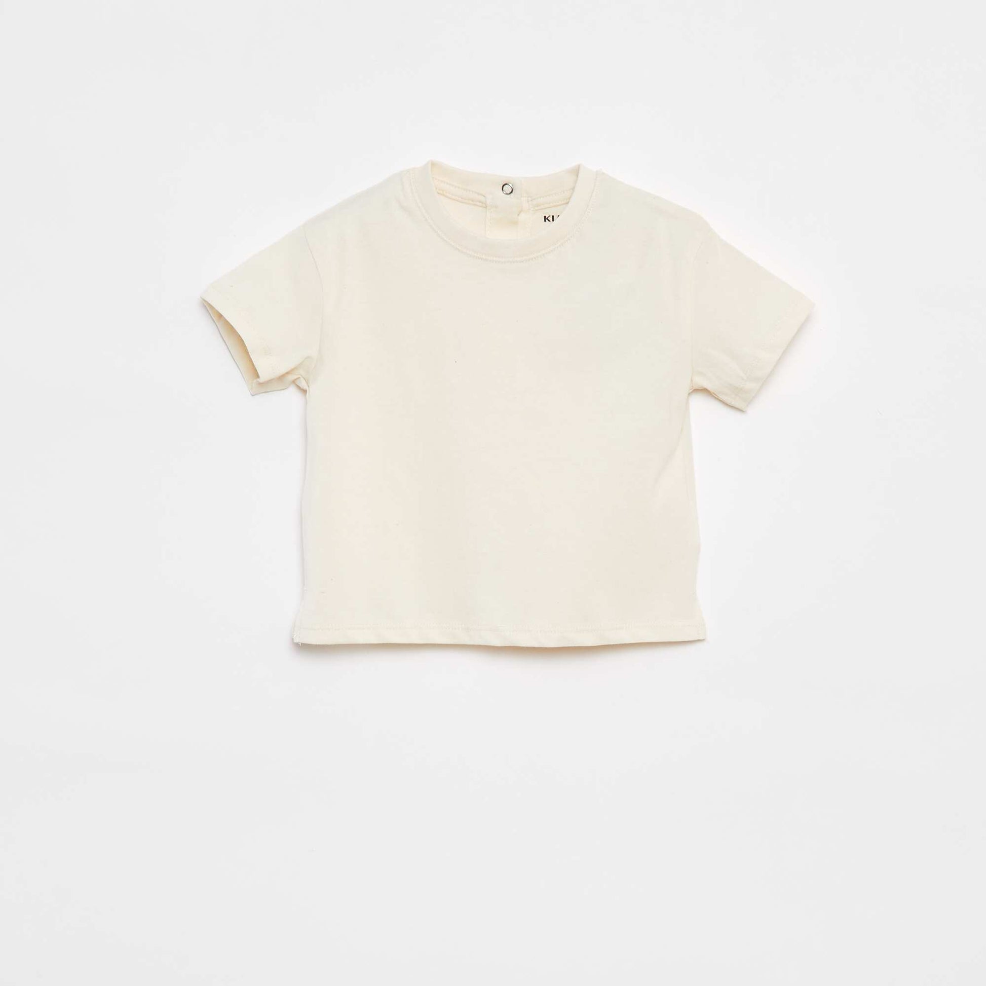 T-shirt loose et uni à manches courtes BLANC