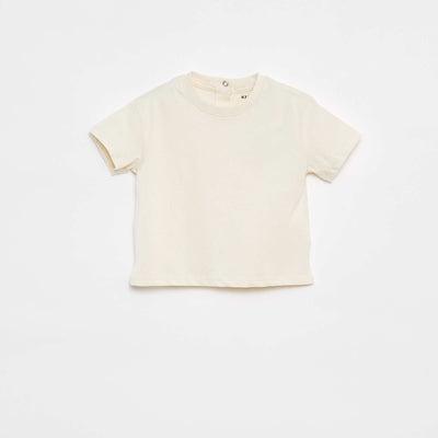 T-shirt loose et uni à manches courtes BLANC