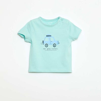 T-shirt à manches courtes avec animation BLEU