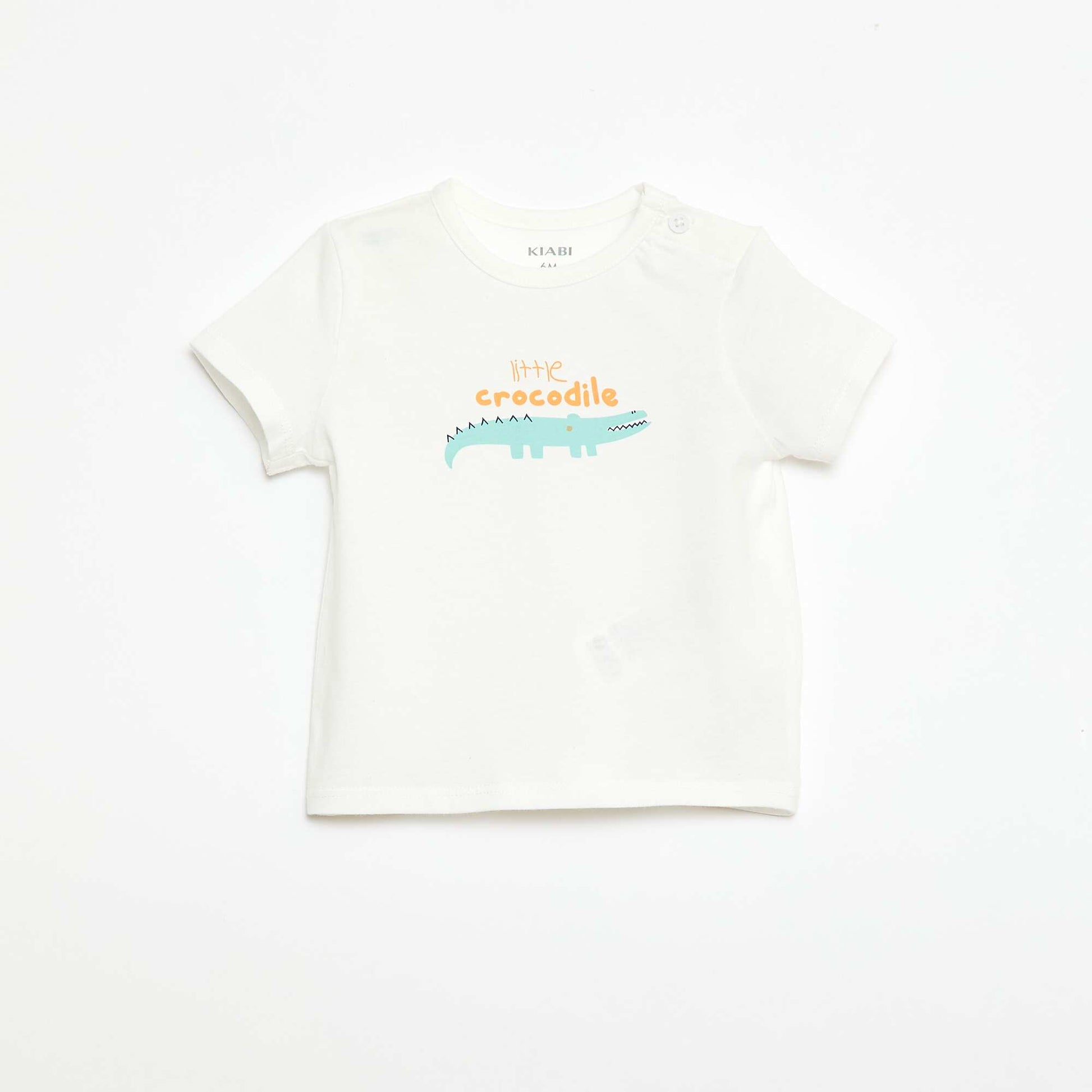 T-shirt à manches courtes avec animation BLANC