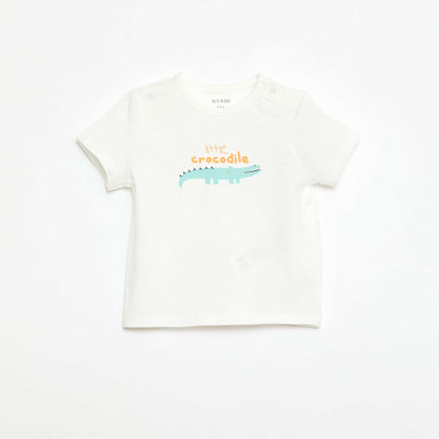 T-shirt à manches courtes avec animation BLANC