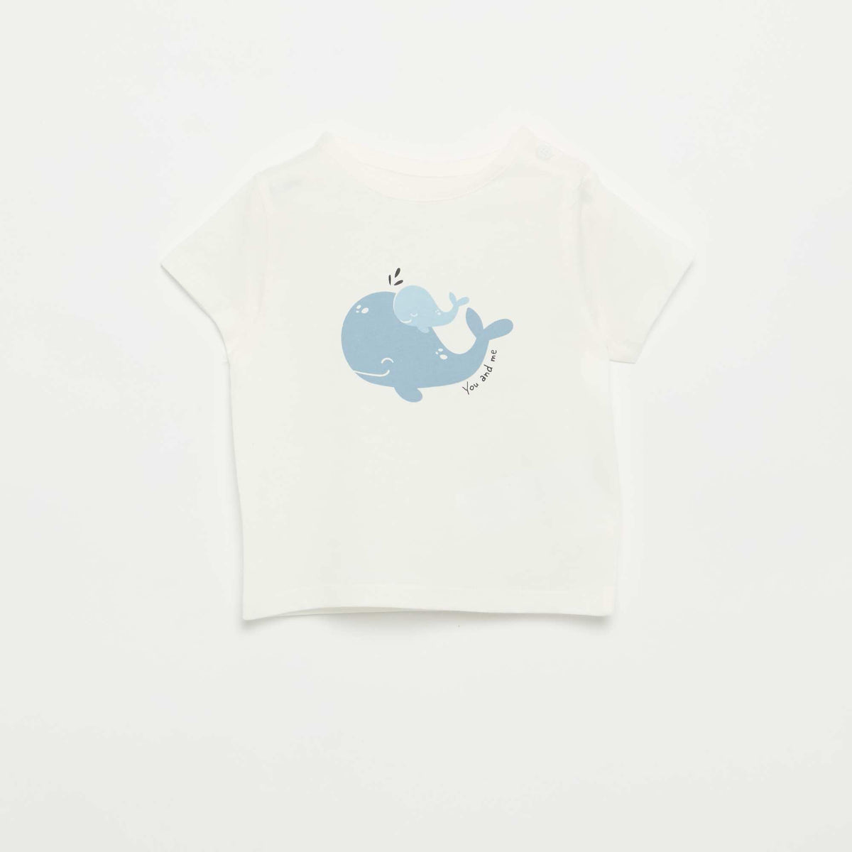 T-shirt à manches courtes avec animation BLANC