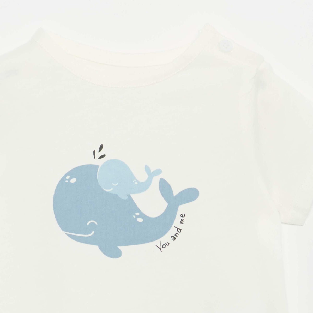T-shirt à manches courtes avec animation BLANC