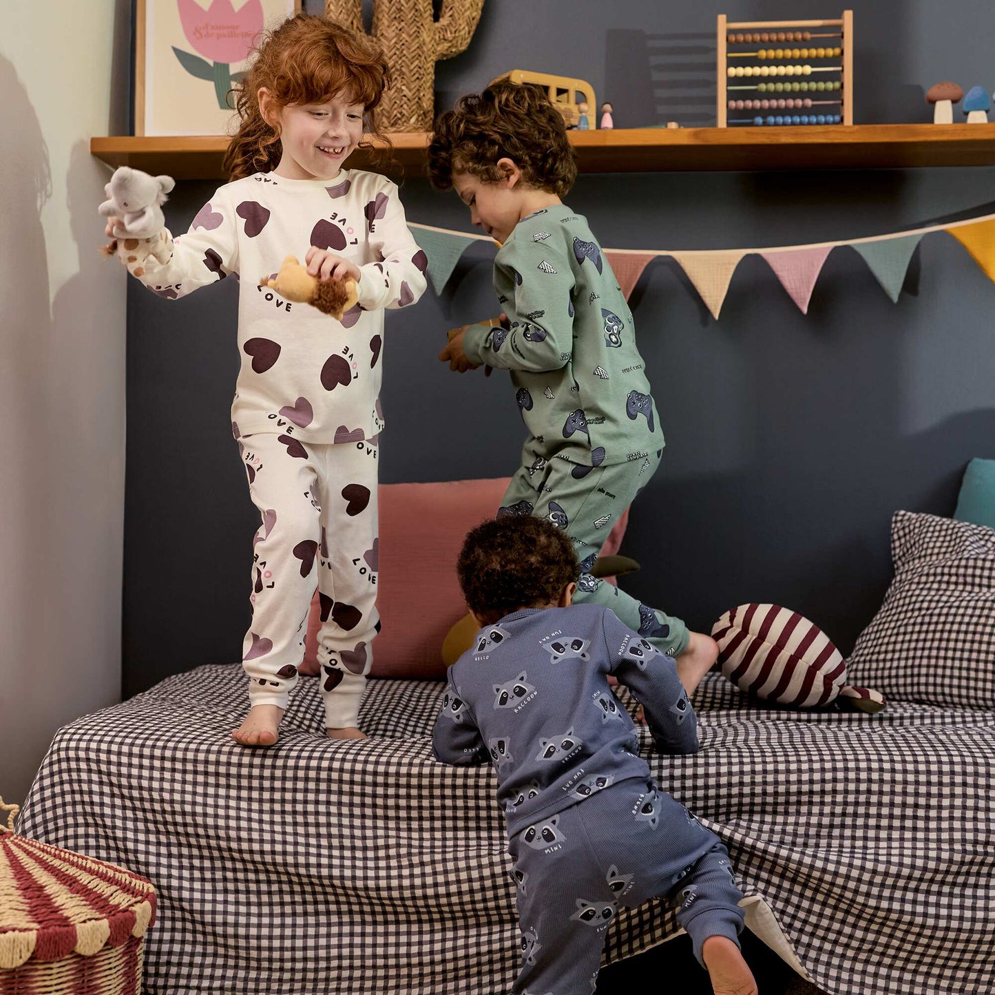 Pyjama long t-shirt + pantalon à motif - 2 pièces VIOLET