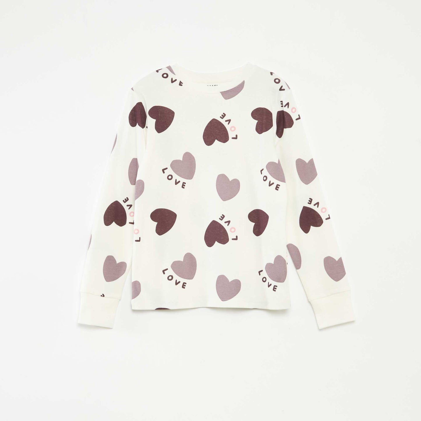 Pyjama long t-shirt + pantalon à motif - 2 pièces VIOLET