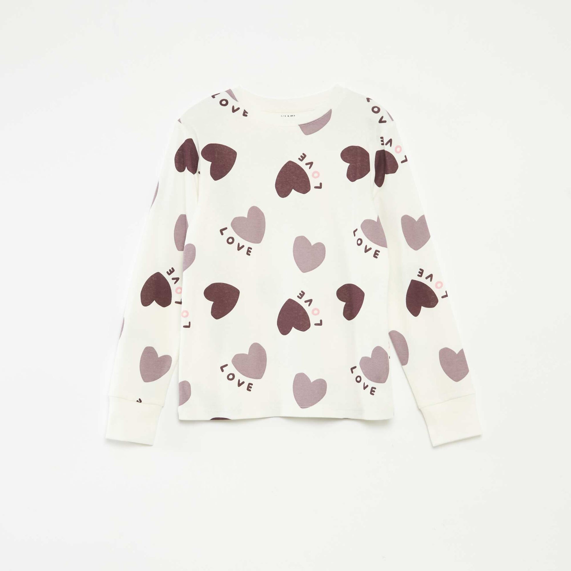 Pyjama long t-shirt + pantalon à motif - 2 pièces VIOLET