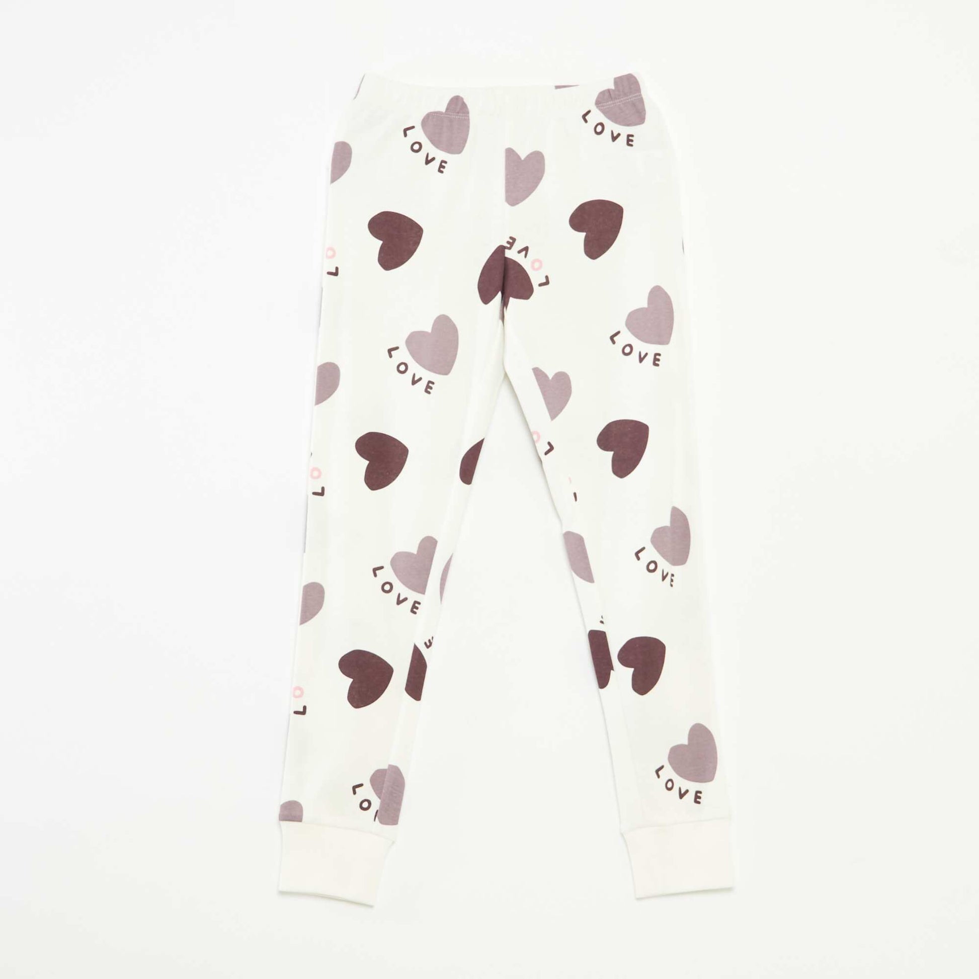 Pyjama long t-shirt + pantalon à motif - 2 pièces VIOLET