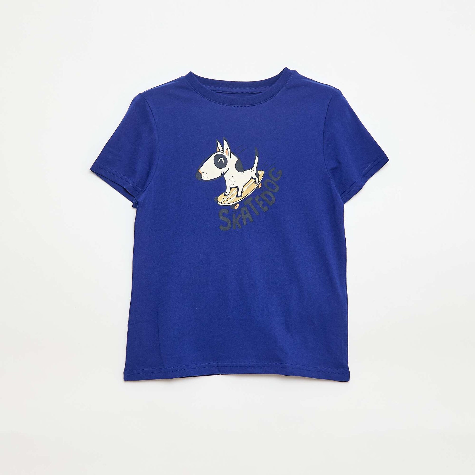 T-shirt imprimé manches courtes BLEU
