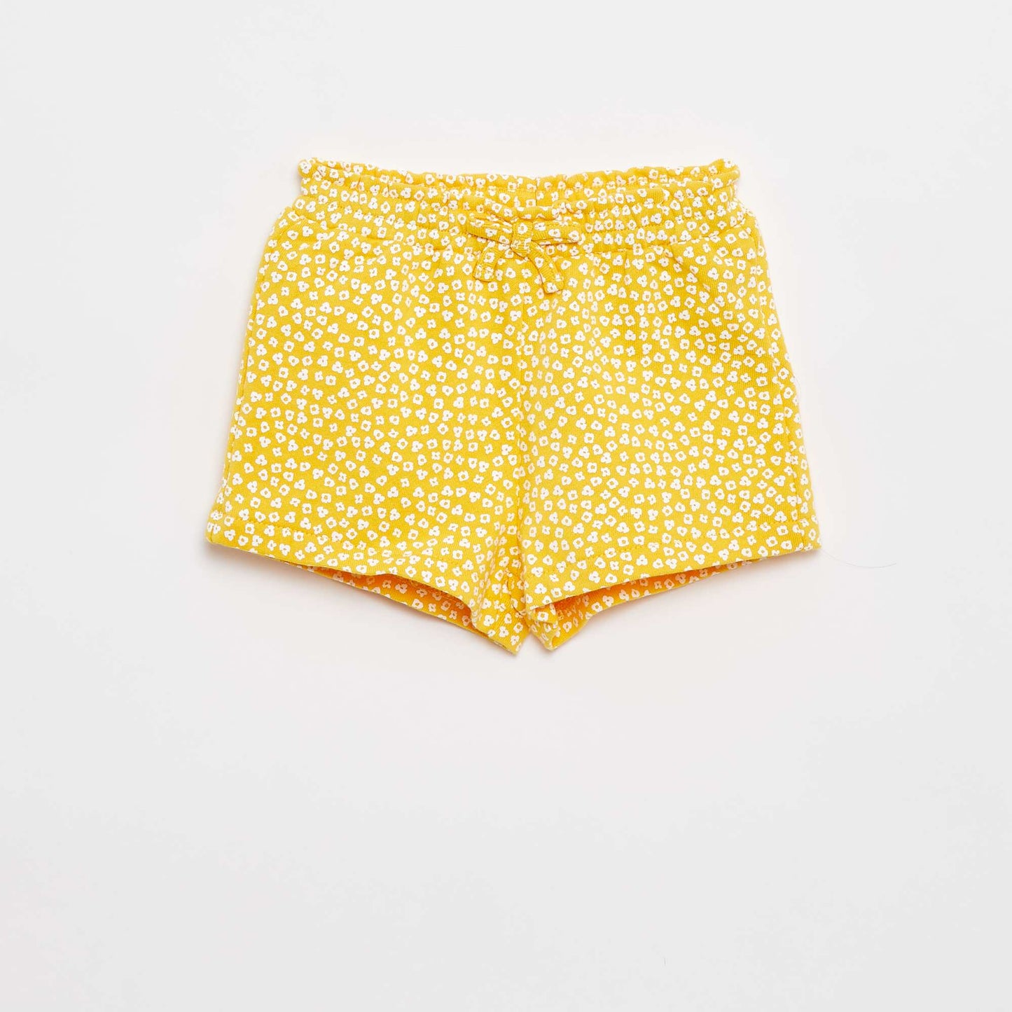Ensemble t-shirt à manches volantées + short à motif - 2 pièces JAUNE