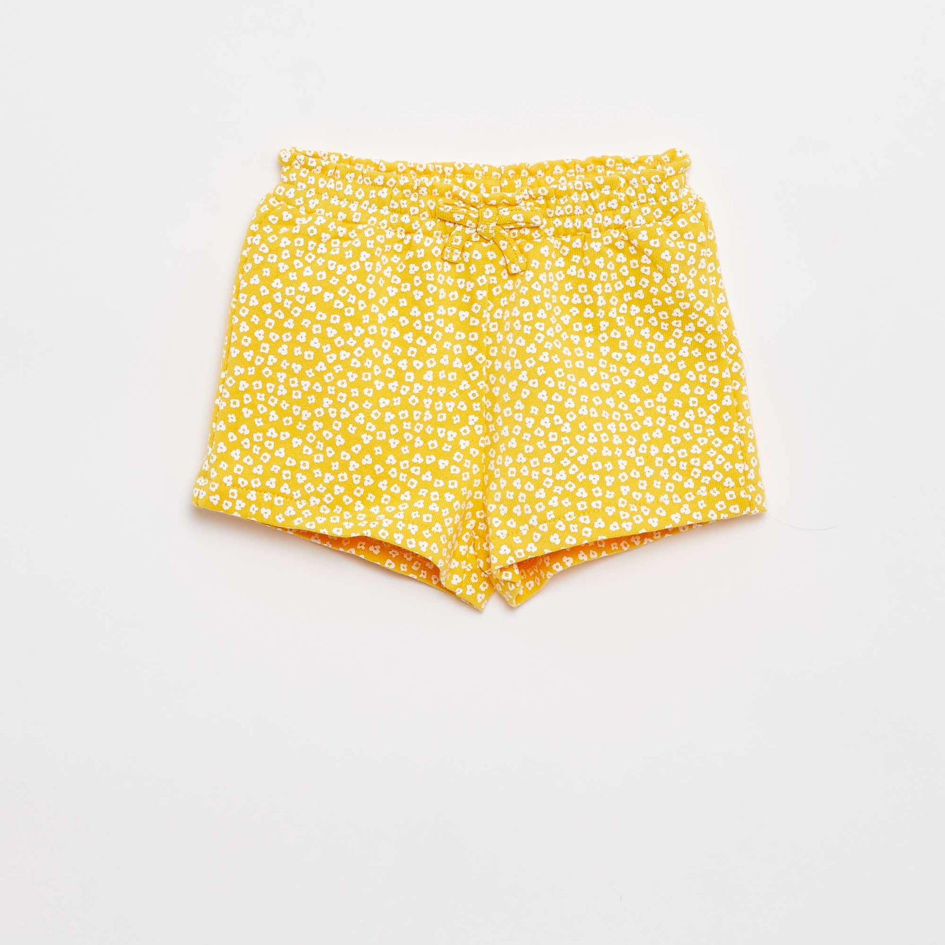 Ensemble t-shirt à manches volantées + short à motif - 2 pièces JAUNE